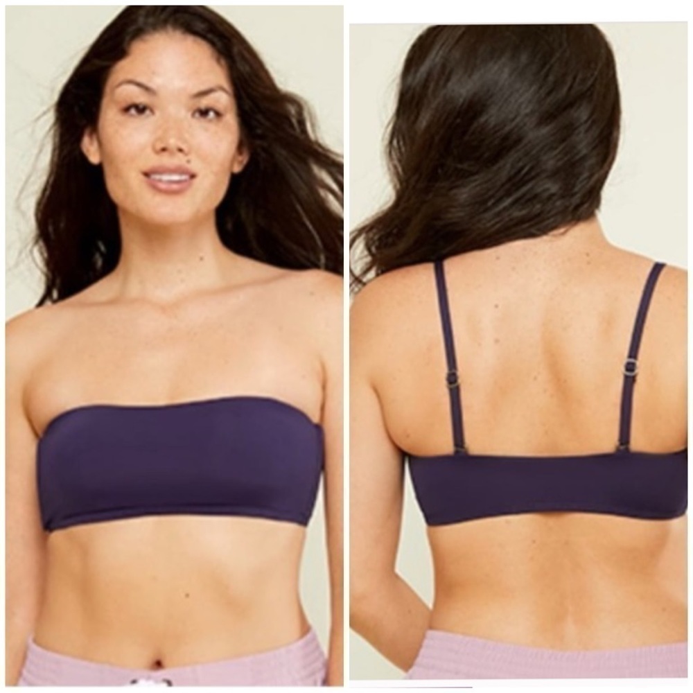 NWT Andie Swim Rio Top Bandeau Swim Bikini Separate Navy Blue Sz M